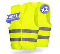 Sacromonte 2 Gilets de Sécurité Jaunes Réfléchissants | Taille Unique L | Gilet de Sécurité Homologué en ISO 20471 | Gilet Réfléchissant Voiture | Gilet de Haute Visibilité