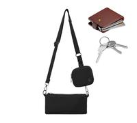 Sacs à bandoulière avec bretelles, sac fourre-tout de travail, sac à main, 21 x 11 cm, bagage à bandoulière réglable, bandoulière multicolore pour dossiers, livres, toile, Noir , Refer to description