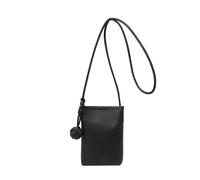 Sacs à bandoulière d'été, mini sac à bandoulière en forme de seau pour téléphone portable, mini sac à bandoulière en cuir simple tendance, Noir , Medium
