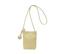 Sacs à bandoulière d'été, mini sac à bandoulière en forme de seau pour téléphone portable, mini sac à bandoulière en cuir simple tendance, jaune, Medium
