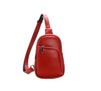 Sacs à bandoulière élégants simples et solides fermeture éclair for femmes, sac rétro en cuir PU, portefeuille mobile for loisirs tourisme(Red)