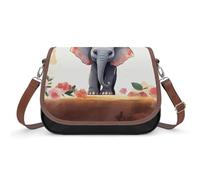 Sacs à bandoulière en cuir pour femme avec motif tête de mort et rose rouge, Éléphant porte-bonheur, Taille unique