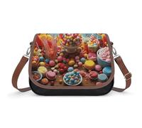 Sacs à bandoulière en cuir pour femme - Sac à main de voyage - Sac fourre-tout pour un usage quotidien, Poster Bonbons, One Size, Fleurs et animaux