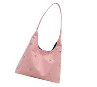 Sacs à bandoulière en forme de croissant pour femme - Style punk - Rivets - Sac à main en cuir - Sac à main souple pour femme, b, One Size