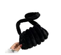 Sacs à bandoulière for femmes, sac sous les bras en peluche douce, fourre-tout moelleux en forme de cœur d'amour, porte-monnaie for téléphone, hiver(Black Style Two)