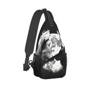 Sacs À Bandoulière Les Loups Aiment Les Animaux Sauvages Sous La Lune Mode Sac À Poitrine Multifonction Sac Bandoulière Pour Cyclisme Femme École 19X39Cm