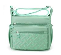 Sacs à bandoulière multi-poches imperméables en nylon pour femme Milky Way - Style décontracté - Pour voyage, randonnée, usage quotidien, vert clair, Taille unique