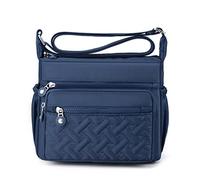 Sacs à bandoulière multi-poches imperméables en nylon pour femme Milky Way - Style décontracté - Pour voyage, randonnée, usage quotidien, bleu marine, Taille unique
