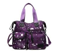 Sacs à bandoulière multi-poches pour femme - Sac à main en nylon pour enseignant - Sac à bandoulière de grande capacité - Sac à main de sport et sac à main, Violet 1, M, Oxford