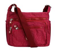 Sacs à bandoulière multi-poches pour femmes Milky Way - Sacs à main décontractés en nylon imperméables pour dames, bordeaux, Taille unique