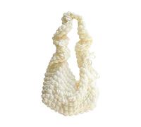 Sacs à bandoulière plissés coréens simples et tendance - Couleur unie - Sac tendance pour fille et femme - Cordon de serrage - Couleur unie, beige, One Size