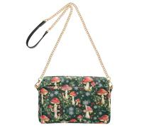 Sacs à bandoulière pour femme - Fée enchantée - Champignon - Midnight Glow | Sac à main en similicuir avec chaîne et poche pour téléphone portable