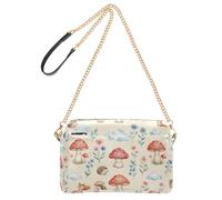 Sacs à bandoulière pour femme - Fée enchantée - Champignon - Midnight Glow | Sac à main en similicuir avec chaîne et poche pour téléphone portable