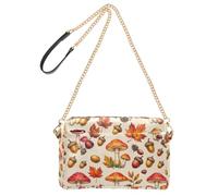 Sacs à bandoulière pour femme - Fée enchantée - Champignon - Midnight Glow | Sac à main en similicuir avec chaîne et poche pour téléphone portable