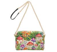 Sacs à bandoulière pour femme - Fée enchantée - Champignon - Midnight Glow | Sac à main en similicuir avec chaîne et poche pour téléphone portable