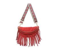 Sacs à bandoulière pour femme - Sportif - Grande frange - Bandoulière - Grande capacité - Sport - Sac banane - Sac à bandoulière - Noir, rouge, Taille unique