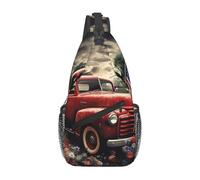 Sacs à bandoulière pour femmes et hommes 4 juillet patriotique vieux rouge sac à dos à bandoulière réglable pour voyage, sport, course à pied, randonnée, noir, taille unique, Noir , Taille unique