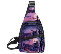 Sacs à bandoulière pour femmes et hommes - Happy Halloween Holiday7 - Sac de poitrine décontracté avec bandoulière convertible, Multicolore 20., 11.8x7x1.5in/30x18x4cm