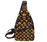 Sacs à bandoulière pour femmes et hommes - Happy Halloween Holiday7 - Sac de poitrine décontracté avec bandoulière convertible, Multicolore 02, 11.8x7x1.5in/30x18x4cm