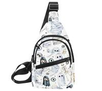 Sacs à bandoulière pour femmes et hommes - Happy Halloween Holiday7 - Sac de poitrine décontracté avec bandoulière convertible, Multicolore 06, 11.8x7x1.5in/30x18x4cm