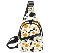 Sacs à bandoulière pour femmes et hommes - Happy Halloween Holiday7 - Sac de poitrine décontracté avec bandoulière convertible, Multicolore 05, 11.8x7x1.5in/30x18x4cm