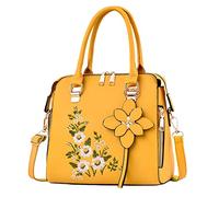Sacs à bandoulière pour femmes Noir Moyen Sac à main brodé à la mode pour une simple épaule Sac à bandoulière d'âge moyen Sacs à bandoulière pour femmes Noir Avec, jaune, taille unique