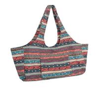 Sacs à bandoulière pour Femmes, Tapis de Pilates, Toile imprimée de Style National, Grande capacité, pour Le Yoga (Multicolore)