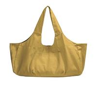 Sacs à bandoulière pour Femmes, Tapis de Pilates, Toile imprimée de Style National, Grande capacité, pour Le Yoga (Jaune)