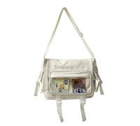 Sacs à bandoulière pour filles japonaises du lycée en nylon transparent Itabag - Sacs à main pour femmes - Sacs à épaule JK, blanc