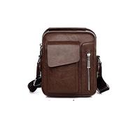 Sacs à bandoulière pour Hommes en Cuir PU antivol étanches pour Affaires Sac à bandoulière Sac à Main Sac Messager Sac de Voyage Court pour Hommes,Brun