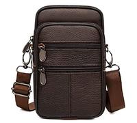 Sacs à bandoulière pour Hommes Sac Banane en Cuir véritable Sac Messager Sac Ceinture Tendance pour Hommes Petite Mallette,Brun