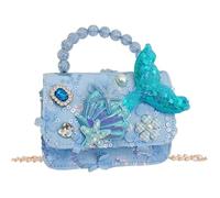 Sacs À Bandoulière pour Tout-Petits,À Main Princesse Sirène avec Poignée, Joli À Bandoulière en Queue De Poisson À Paillettes-Bleu