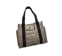 Sacs à bandoulière rembourrés for femmes, sacs à main noirs de grande capacité for l'hiver, fourre-tout chaud en Nylon et coton de styliste solide(Deep Khaki warm bag)