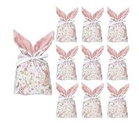 Sacs À Biscuits De Pâques - 10 Pièces Avec Fermeture À Cordon | Sacs À Faveurs De Fête Pâques Avec Oreilles Dee Lapin, Pour Fête Vacances Anniversaire Mariage Réunion Familiale Grande Utilité