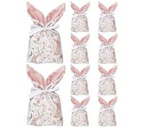 Sacs à biscuits de Pâques - Pochette d'emballage de 10 pièces avec cordon de serrage | Sacs de fête de Pâques Bunny Ear | pour le réunions de famille, le vacances, le fêtes de mariage, le anniversaire