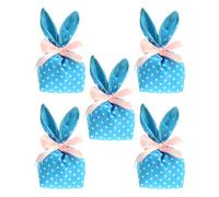 Sacs à bonbons Bunny de Pâques | Sacs de bonbons Bunny Ears Pouch - 5 x décorations de Pâques réutilisables, faveurs de fête sacs cadeaux pour sandwichs à biscuits emballage