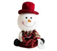 Sacs à bonbons de Noël avec cordon de serrage et poupées 3D bonhomme de neige et élan, tissu pour contenir de petites collations et décorations festives (neige)