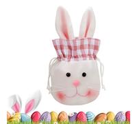 Sacs à Bonbons de Pâques Grand Sac à Cordon en Peluche de Lapin Mignon