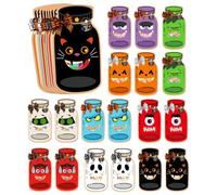 Sacs à Bonbons d'Halloween Pochette festive bricolage créatif manuel | Sachets bonbons pot Halloween avec cartes pour Maternelle, Classe, Rassemblement, Maison, Communauté et École