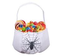 Sacs à bonbons d'Halloween, sacs cadeaux portables en tissu non tissé avec poignée, panier de rangement effrayant pour femmes, , adolescents, Toile d'araignée blanche, Voir description