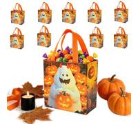 Sacs À Bonbons Halloween 10 Pièces Non Tissé Réutilisables Pour Fête Chat