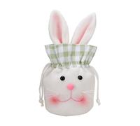 Sacs à bonbons mignons en forme de lapin, sacs à friandises en peluche avec cordon de serrage, 25,4 x 20,3 cm, grand sac de Pâques avec peluche douce, adorable motif lapin, décoration de fête de