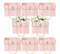 Sacs à bouquets de fleurs - Papier de 5 pouces | Sacs d'emballage cadeau - Imperméables, résistants et durables pour ranger des arrangements floraux de bricolage, 8 pièces, rectangulaires