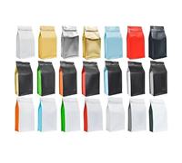 Sacs à café avec Valve, 20 pièces, papier d'aluminium réutilisable, 4oz, 8oz, 16oz, 32oz, joint debout for le stockage des aliments, des noix et des bonbons