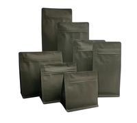 Sacs à café avec Valve 50pcs sac d'emballage de grains de café en papier Kraft noir thermoscellage for le stockage de noix de nourriture en poudre pochette réutilisable Portable(Horizontal,1000g)