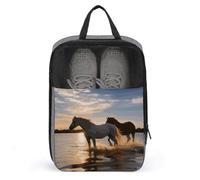 Sacs à chaussures avec poignée, sacs de voyage, couchers de soleil, chevaux de lac, pochette de rangement de voyage pour voyage et rangement, style, taille unique, sacs à chaussures, Style :, Taille