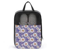 Sacs à chaussures de golf pour homme et femme - Motif marguerites violettes - 1 sac à chaussures de voyage pour valise, bowling, danse, pointe, football, crampons, organisateur