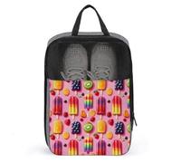Sacs à chaussures de golf pour voyage pour homme et femme - Imprimé crème glacée fruits - Sacs à chaussures de voyage pour l'emballage dans une valise, bowling, danse, pointe de football, sac de sport