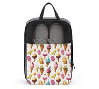 Sacs à chaussures de golf pour voyage pour homme et femme - Imprimé fruits colorés crème glacée sacs à chaussures de voyage pour l'emballage dans une valise, bowling, danse, pointe de football, sac de