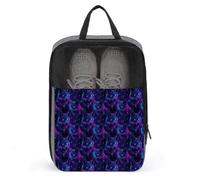 Sacs à chaussures de golf pour voyage pour homme et femme - Imprimé tête de loup fluo - Sacs à chaussures de voyage pour l'emballage dans une valise, un bowling, une pointe de football, un sac de